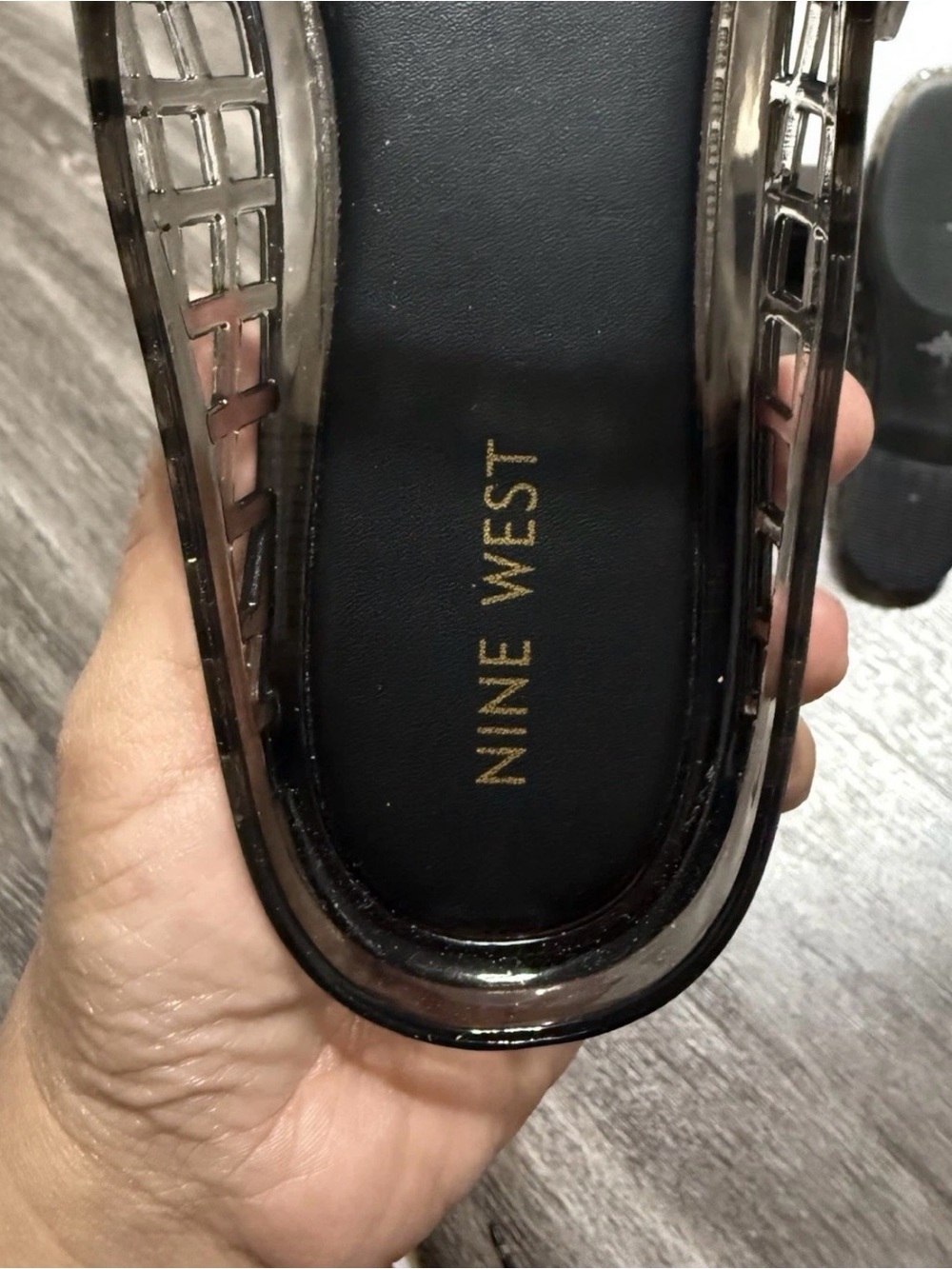 Nine West Smoky black / gray Jelly Mary Jane Mule size 9 NIB - Picture 6 of 8